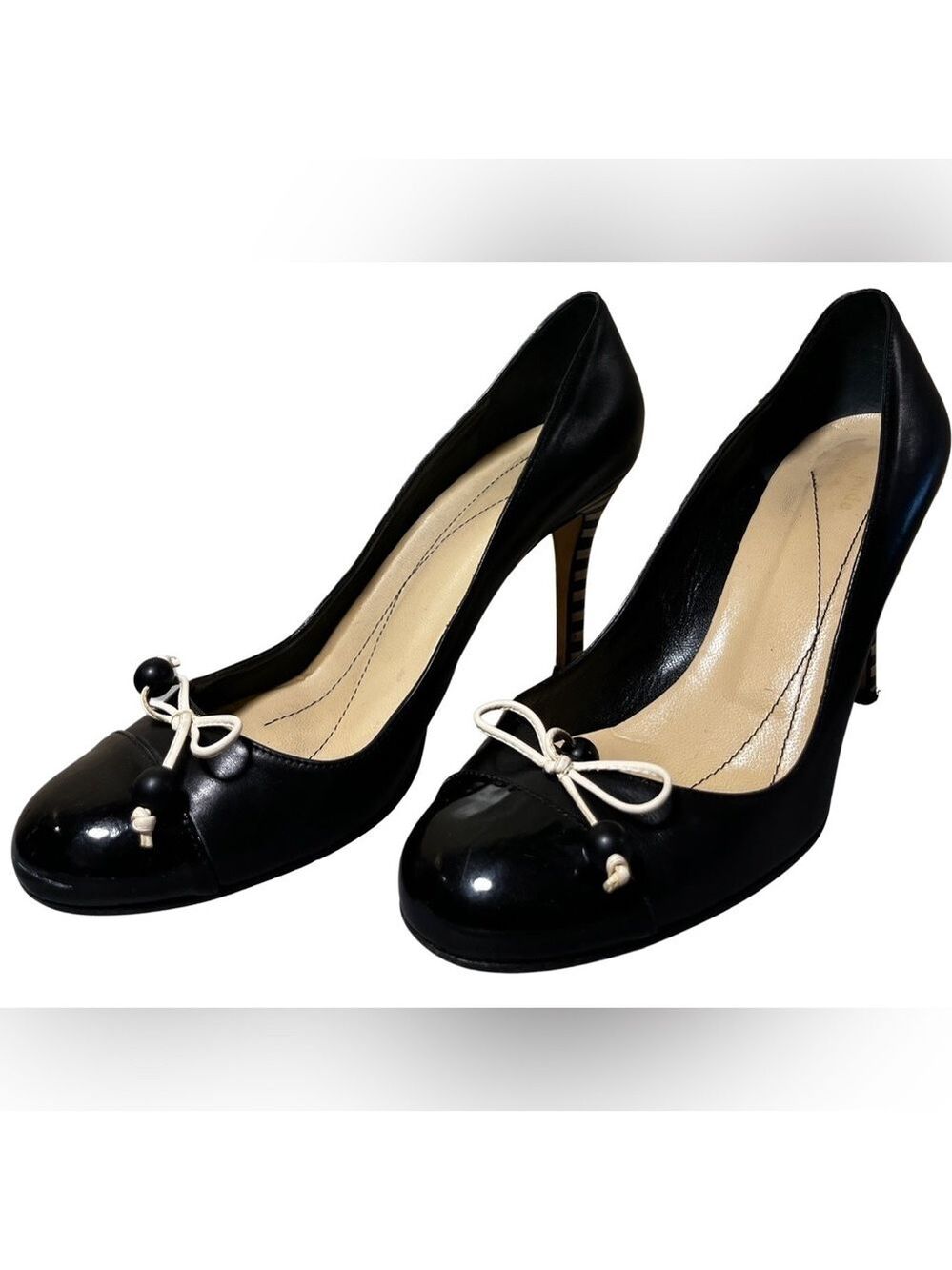 Kate Spade Leather Round Toe Pumps Honey Bee Inspired Sz 8 $268 Unique Limited - Picture 4 of 4